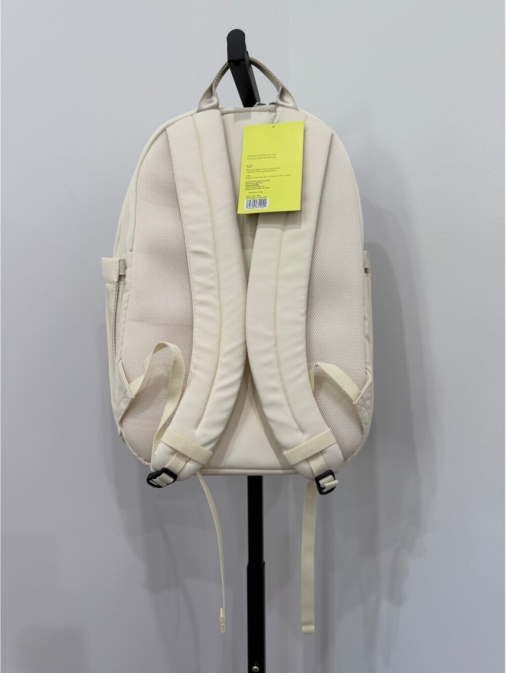 All in Motion Minimalist Cream Backpack with Side Pockets and Padded Straps - Picture 5 of 5